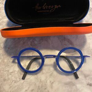 Theo Carrot blue lightweight eyeglass frame from Belgium